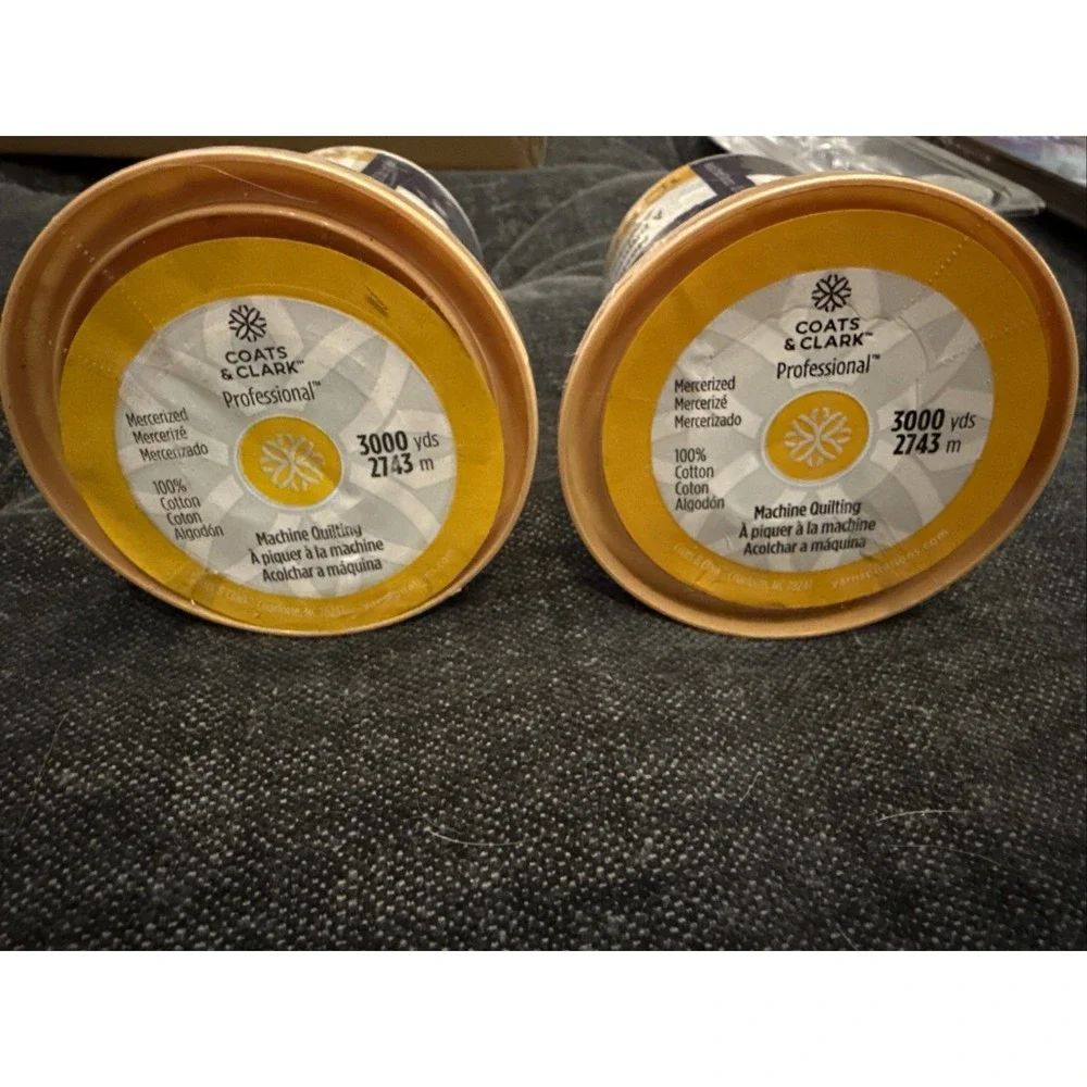 (2) 3000 Yards White Professional Machine Quilting Thread for Longarm Sewing